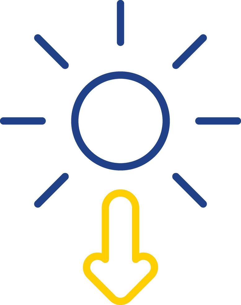 Sun Line Two Colour Icon Design vector