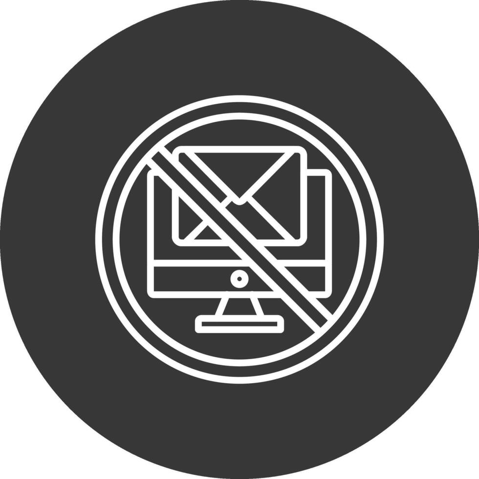 Prohibited Sign Line Inverted Icon Design vector