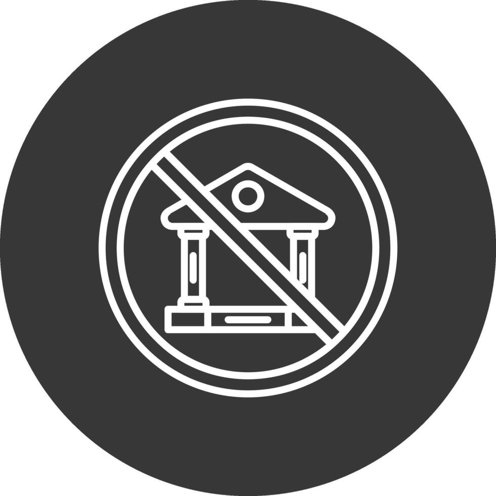 Prohibited Sign Line Inverted Icon Design vector