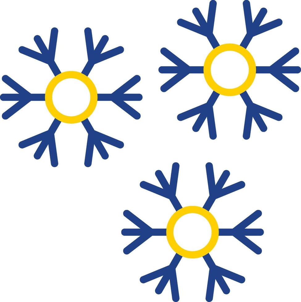 copos de nieve línea dos color icono diseño vector