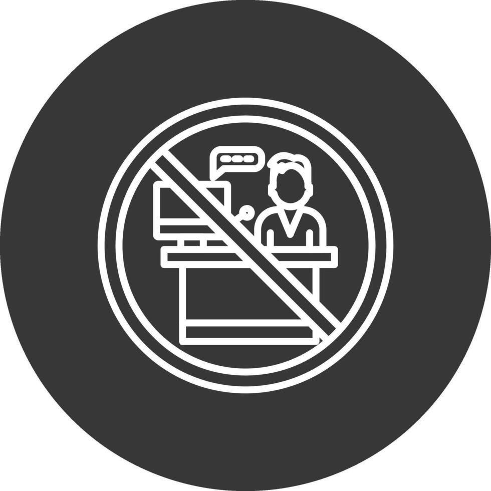 Prohibited Sign Line Inverted Icon Design vector