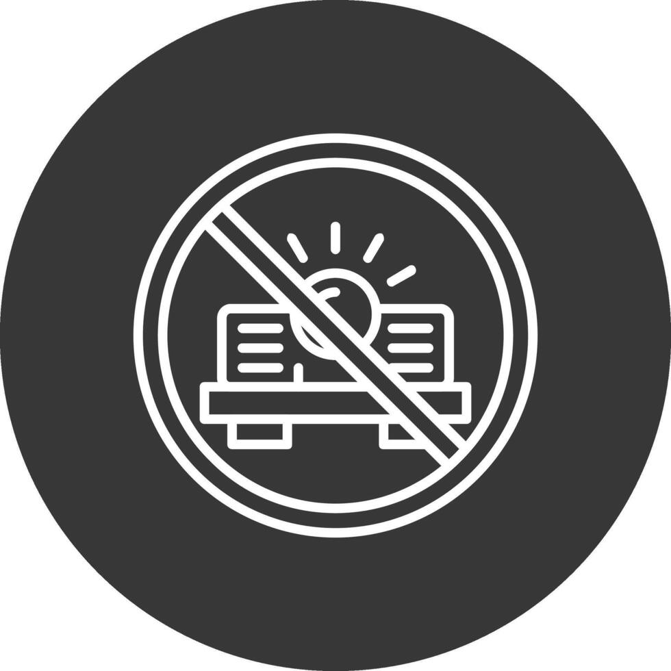 Prohibited Sign Line Inverted Icon Design vector