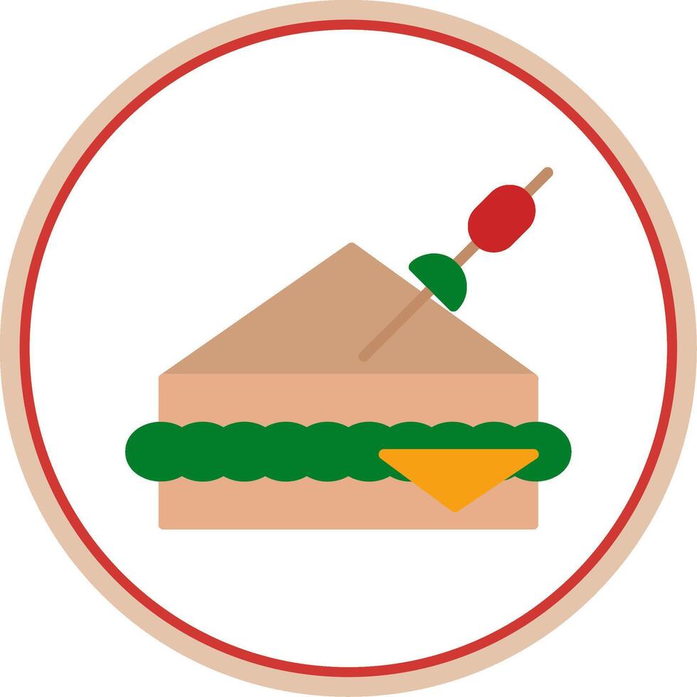 Sandwich Flat Circle Icon vector
