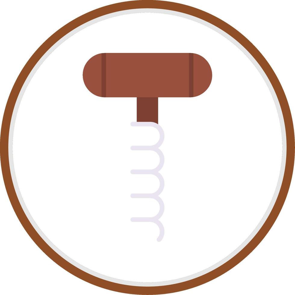 Corkscrew Flat Circle Icon vector