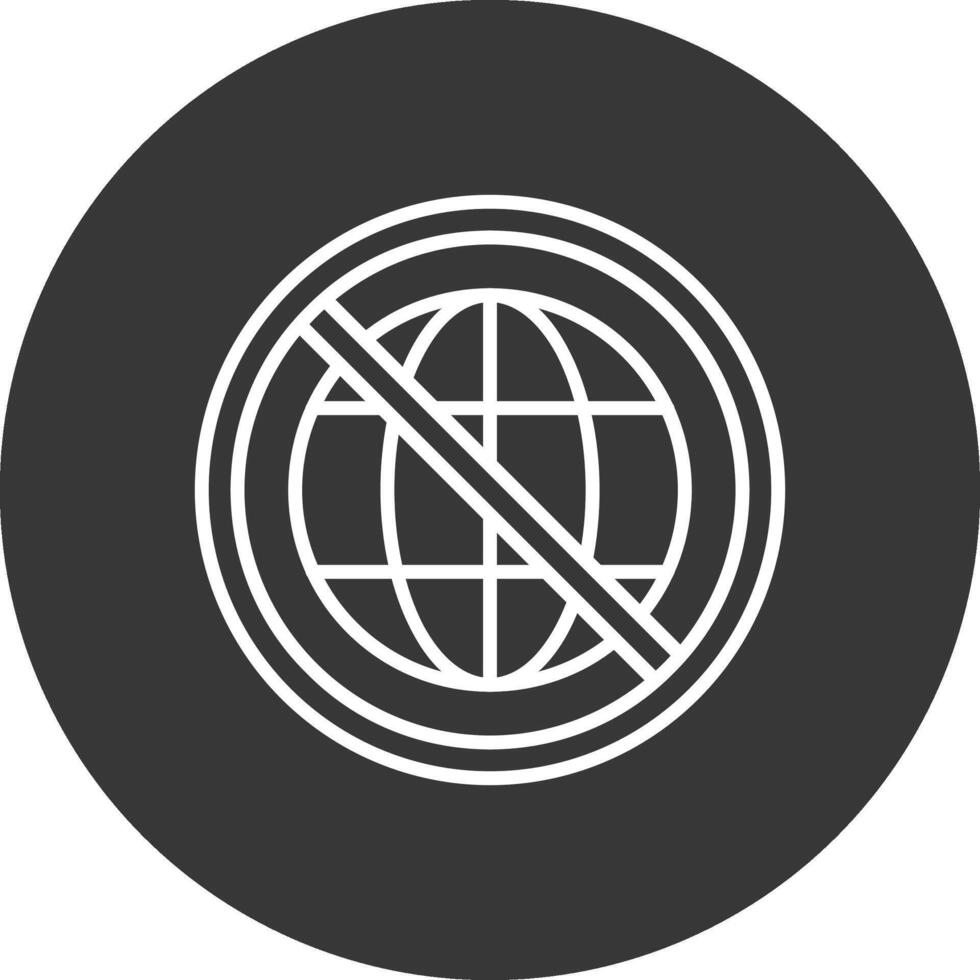 Prohibited Sign Line Inverted Icon Design vector