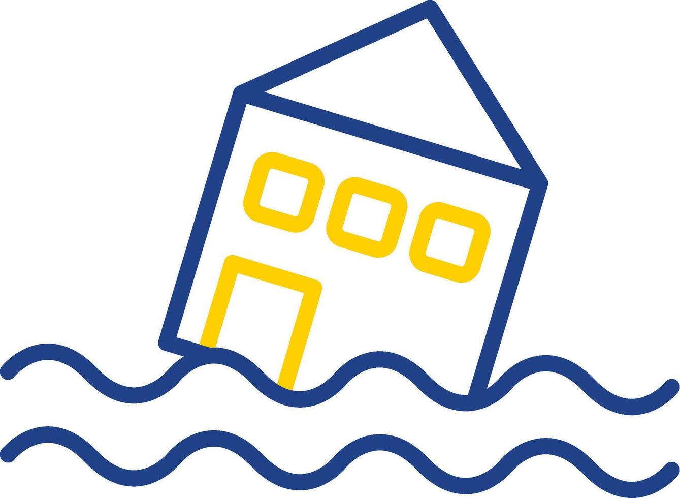 Flood Line Two Colour Icon Design vector