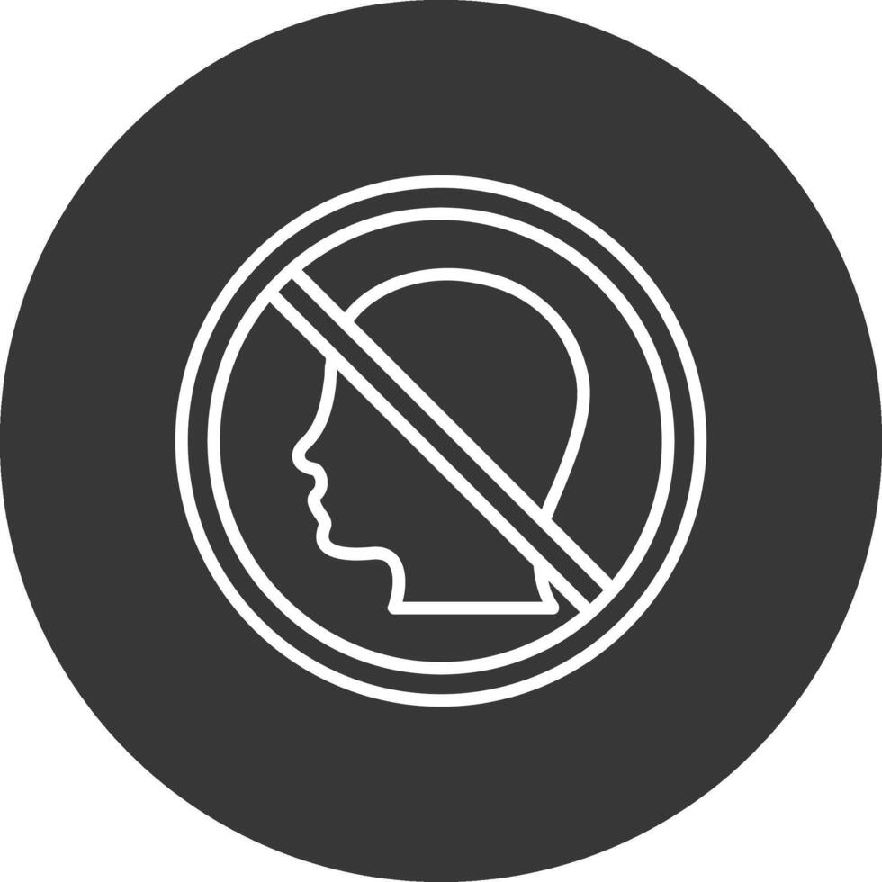 Prohibited Sign Line Inverted Icon Design vector