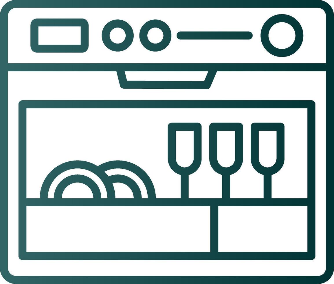 Dishwasher Line Gradient Icon vector