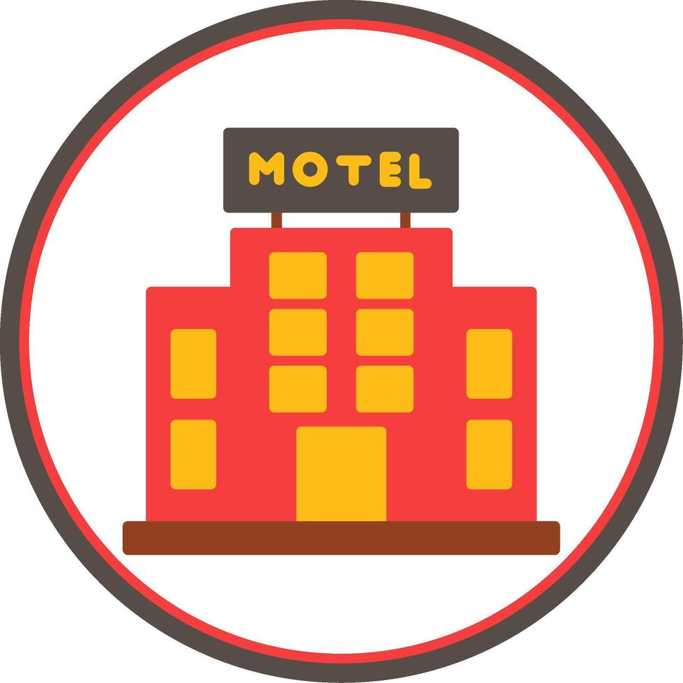 Motel Flat Circle Icon vector