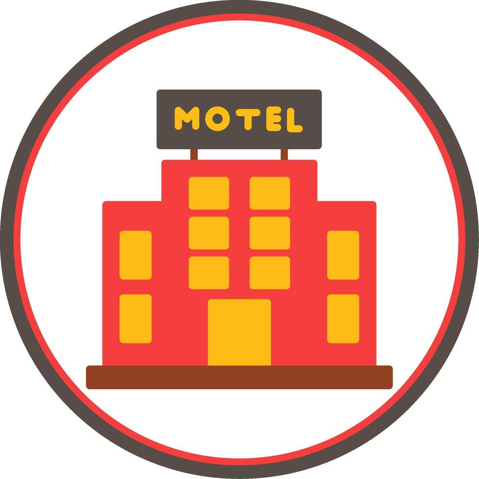 motel plano circulo icono vector