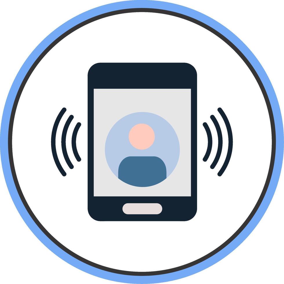 Call Flat Circle Icon vector