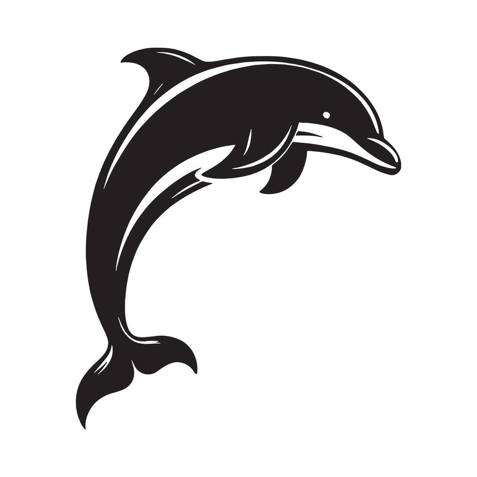 Dolphin Silhouette illustration on a white background vector