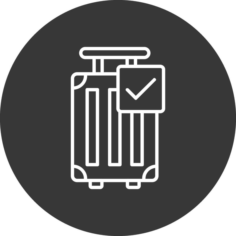 Luggage Line Inverted Icon Design vector