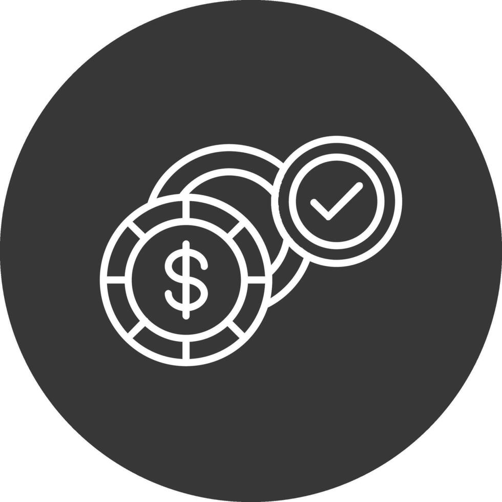 Dollar Line Inverted Icon Design vector