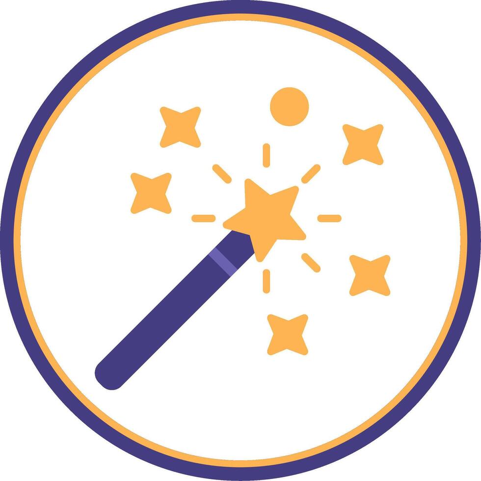 Magic Wand Flat Circle Icon vector