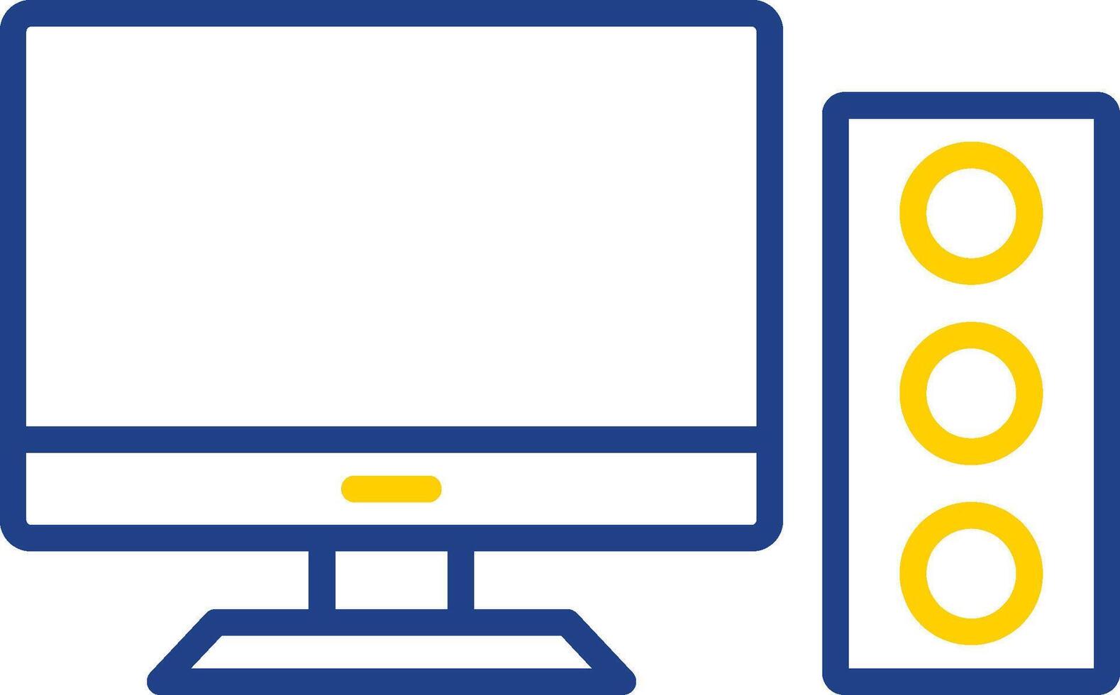 Desktop Computer Line Two Colour Icon Design vector