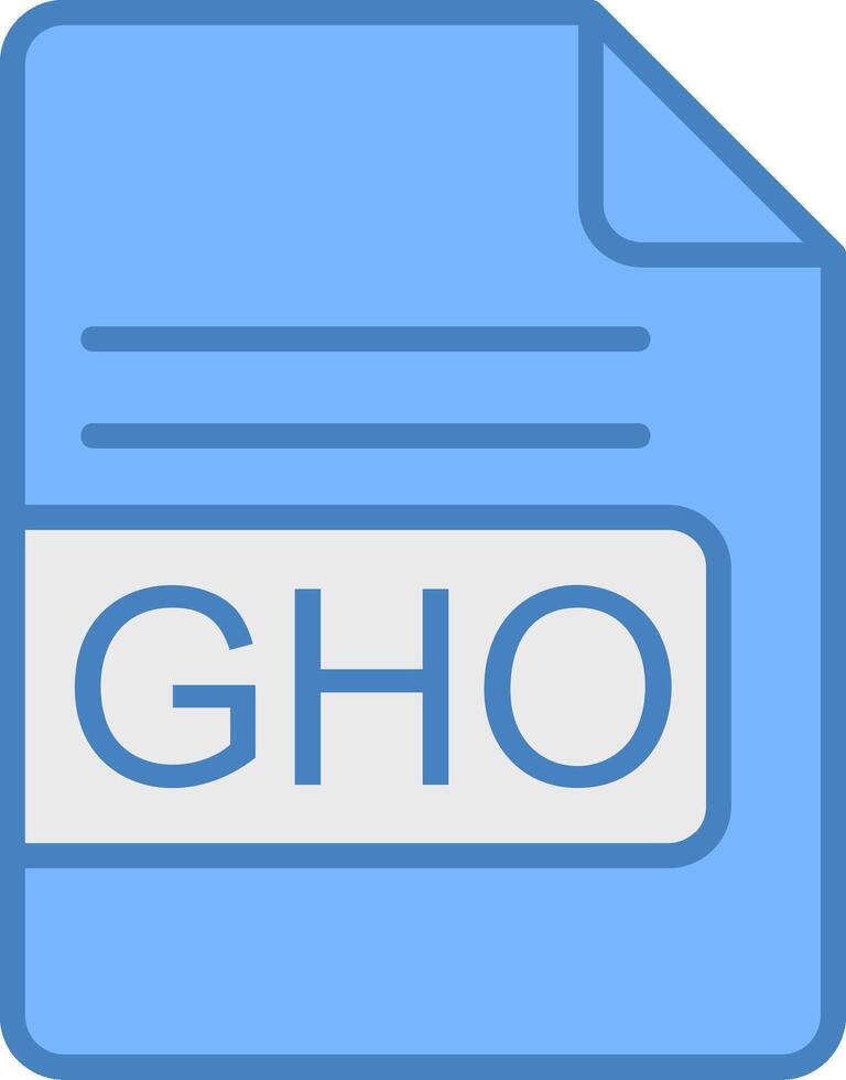 GHO File Format Line Filled Blue Icon vector