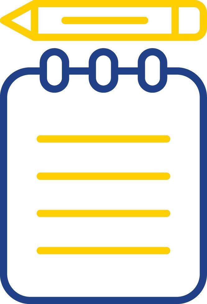 Notepad Line Two Colour Icon Design vector