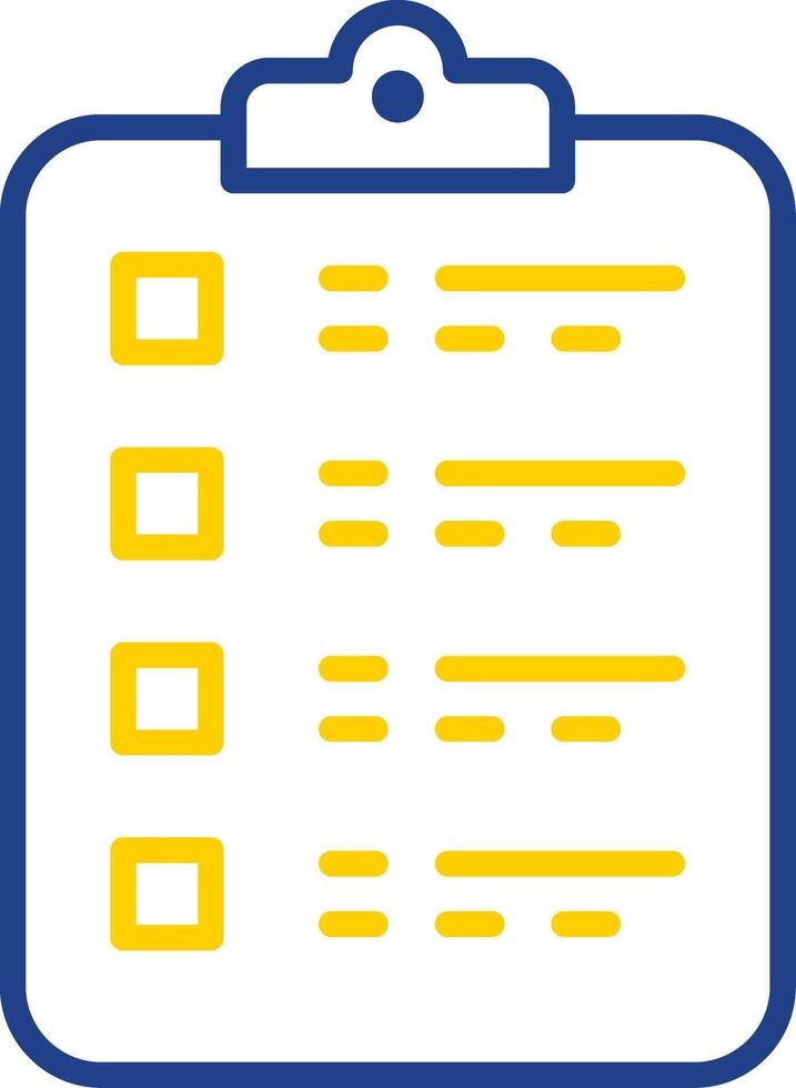 Checklist Line Two Colour Icon Design vector