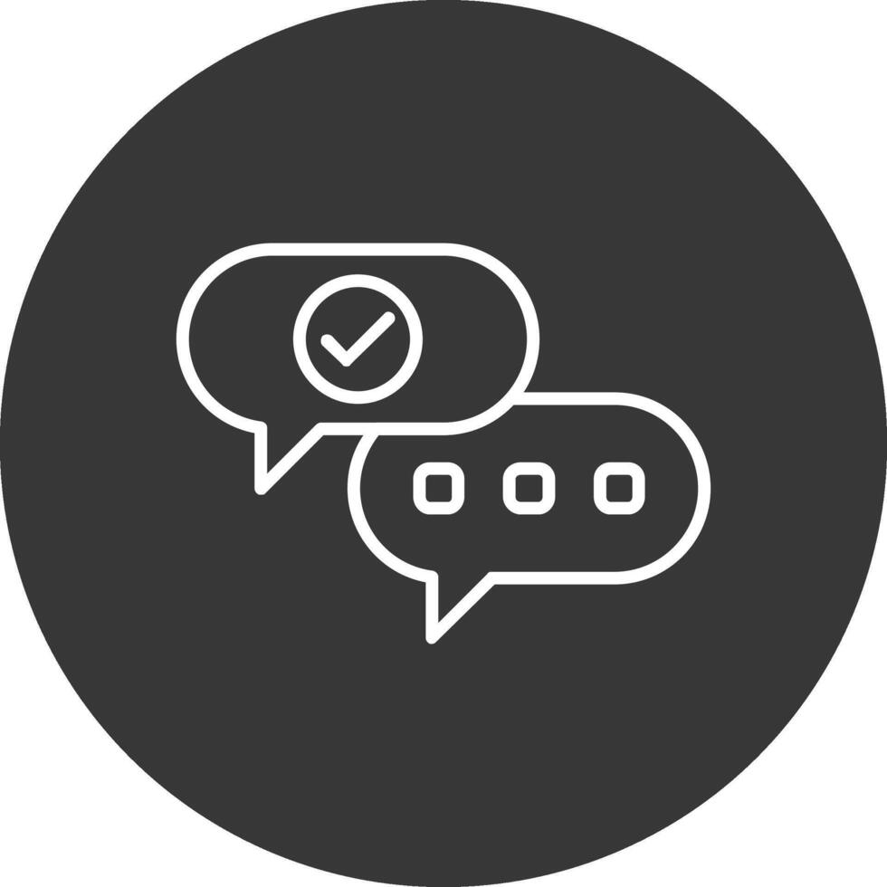 Conversation Line Inverted Icon Design vector