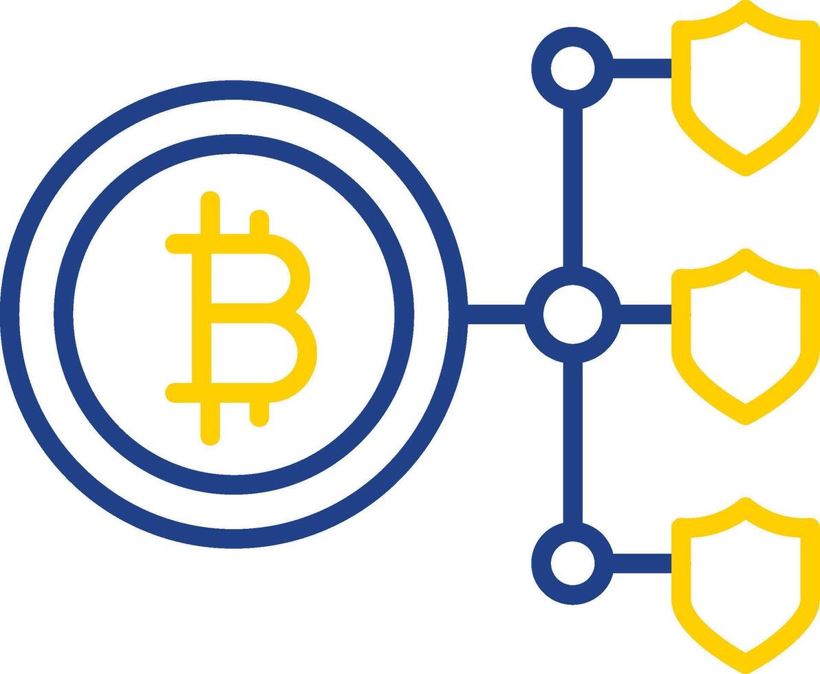 Bitcoin Blockchain Line Two Colour Icon Design vector