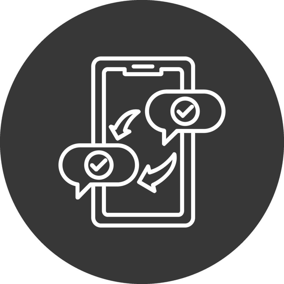 Text Message Line Inverted Icon Design vector