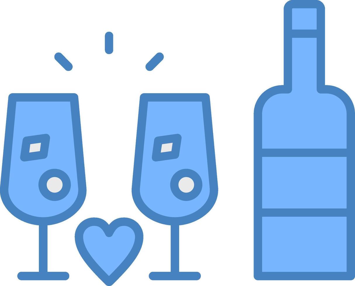Drink Line Filled Blue Icon vector