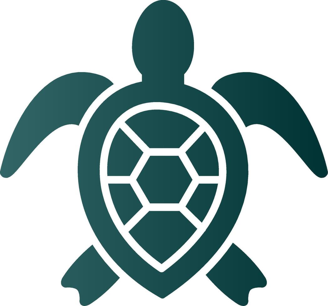 Sea Turtle Glyph Gradient Icon vector