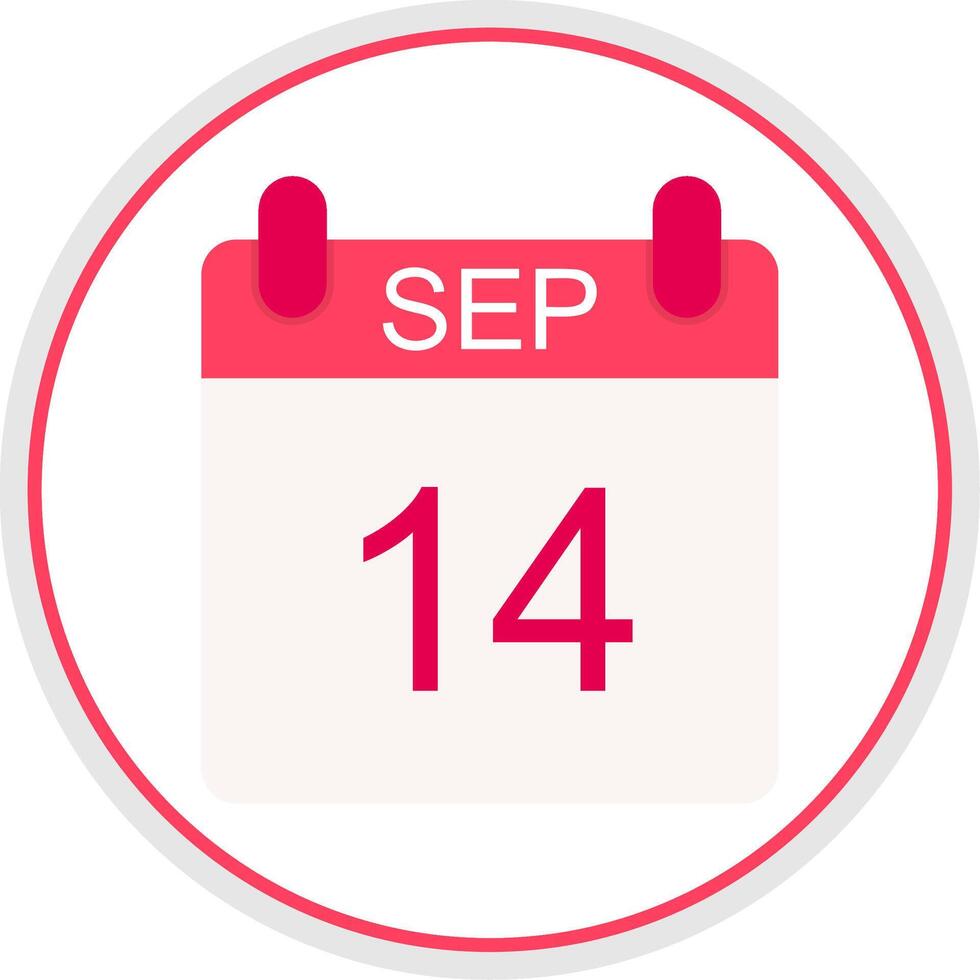 September Flat Circle Icon vector