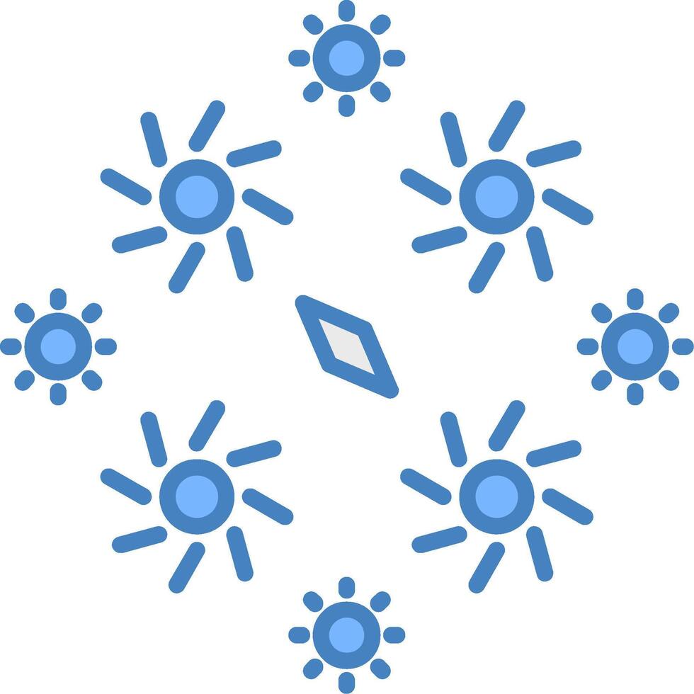 Firework Line Filled Blue Icon vector