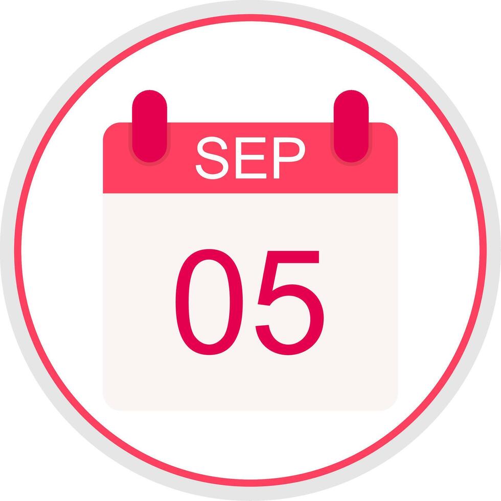 September Flat Circle Icon vector