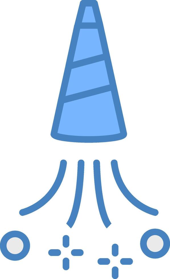 Party Horn Line Filled Blue Icon vector