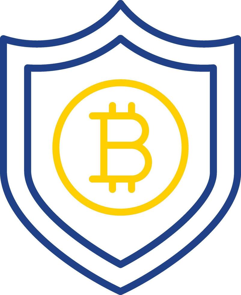 Bitcoin Secure Line Two Colour Icon Design vector