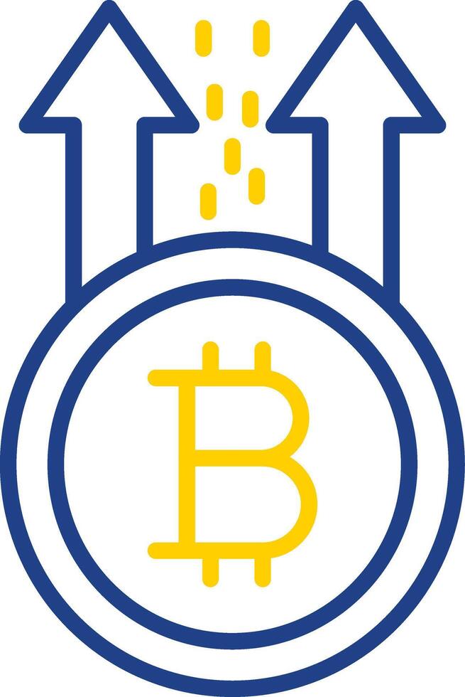 Bitcoin Rise Line Two Colour Icon Design vector
