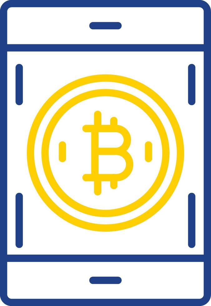 Bitcoin Pay Line Two Colour Icon Design vector