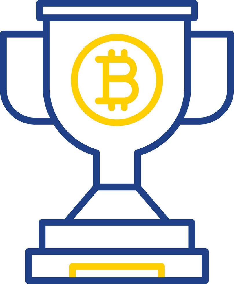 Block Reward Line Two Colour Icon Design vector