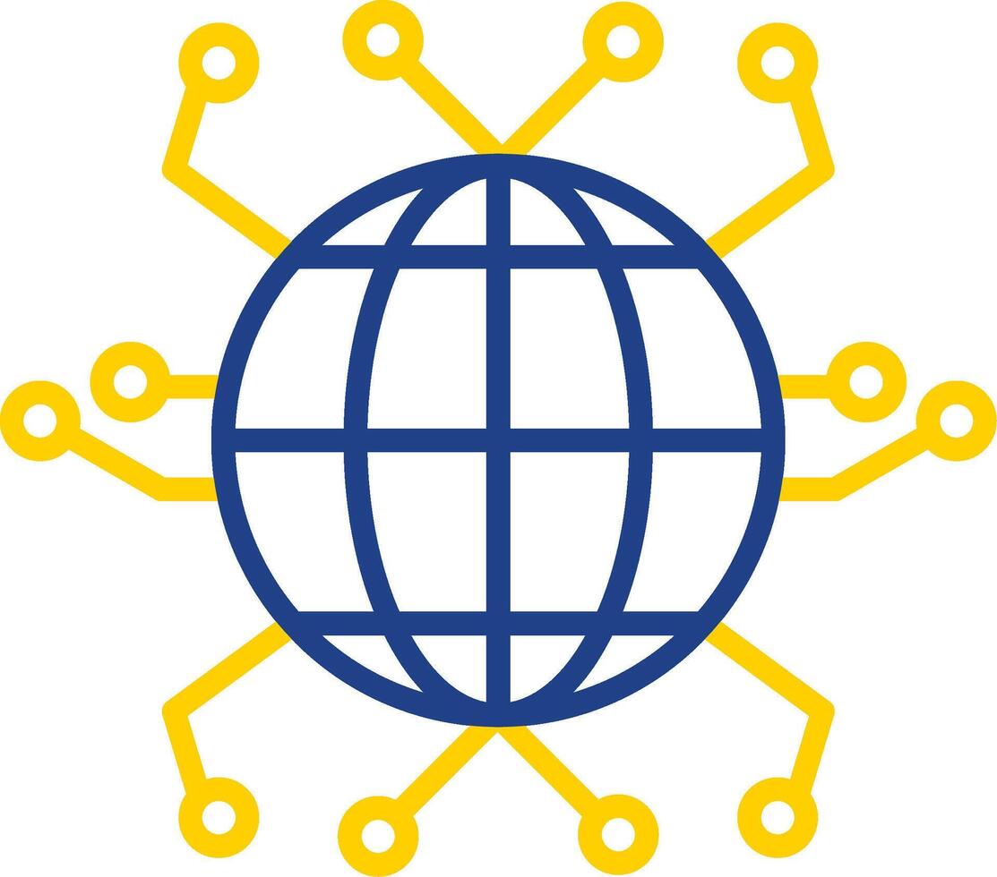 Global Networking Line Two Colour Icon Design vector