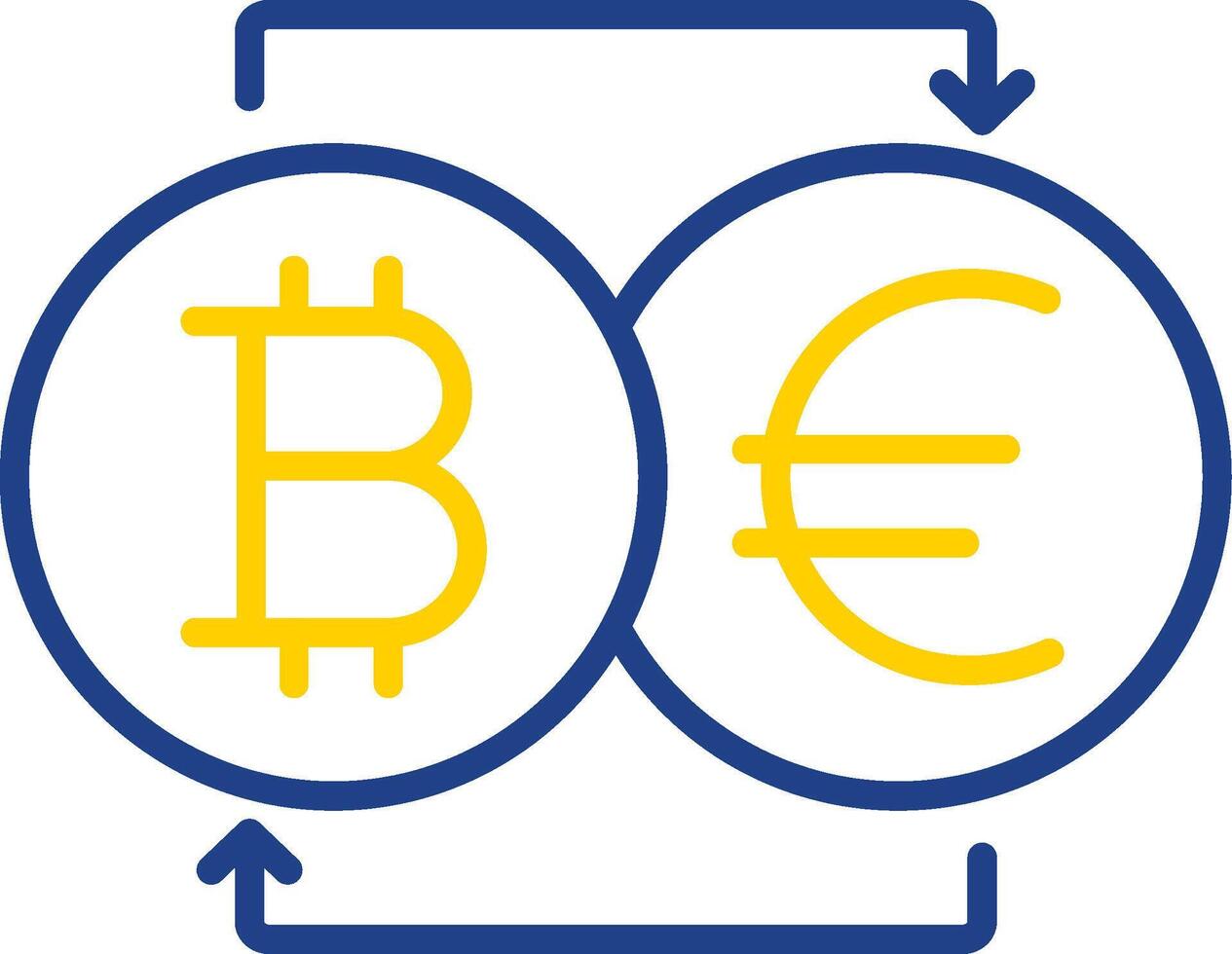 Bitcoin Changer Line Two Colour Icon Design vector