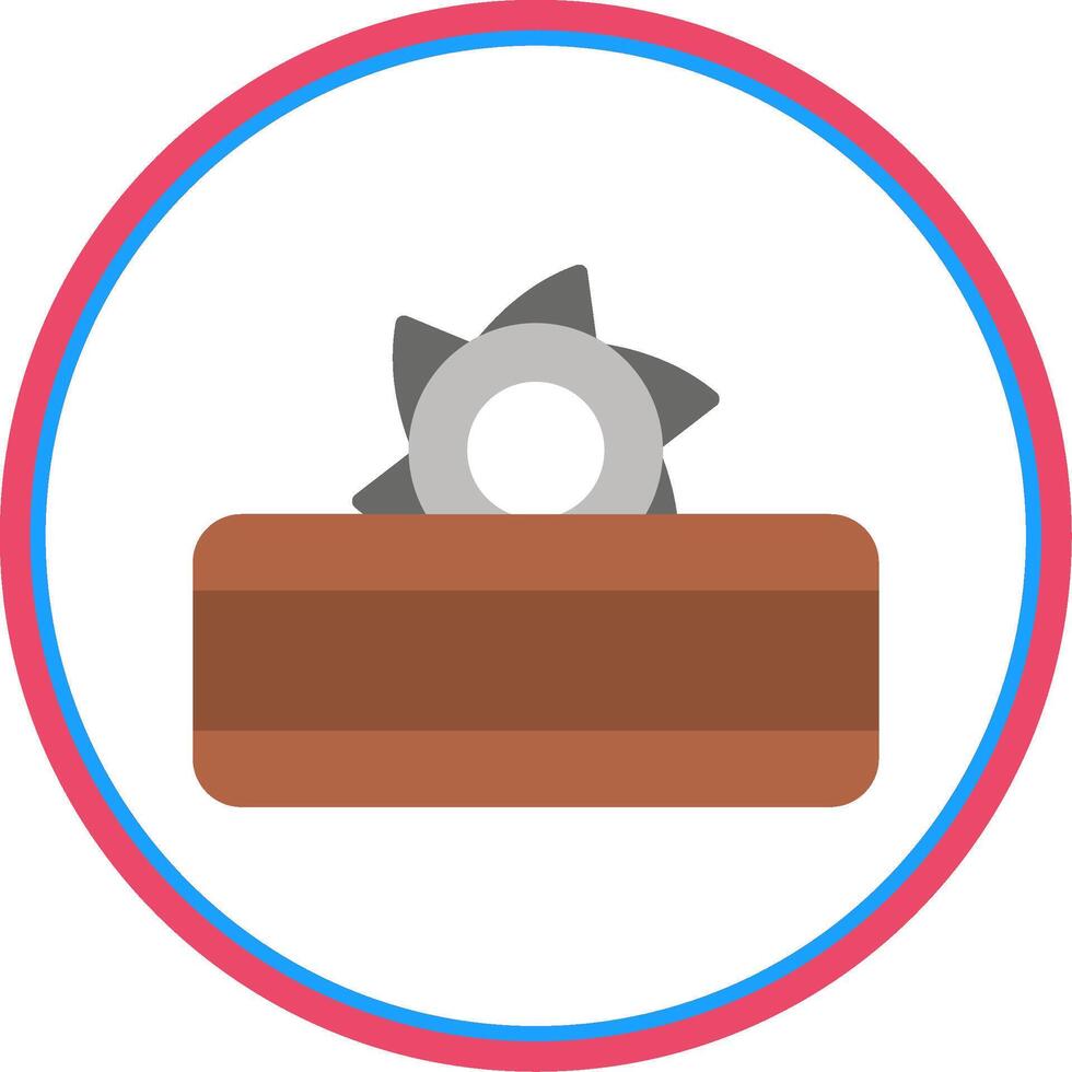 Circular Saw Flat Circle Icon vector