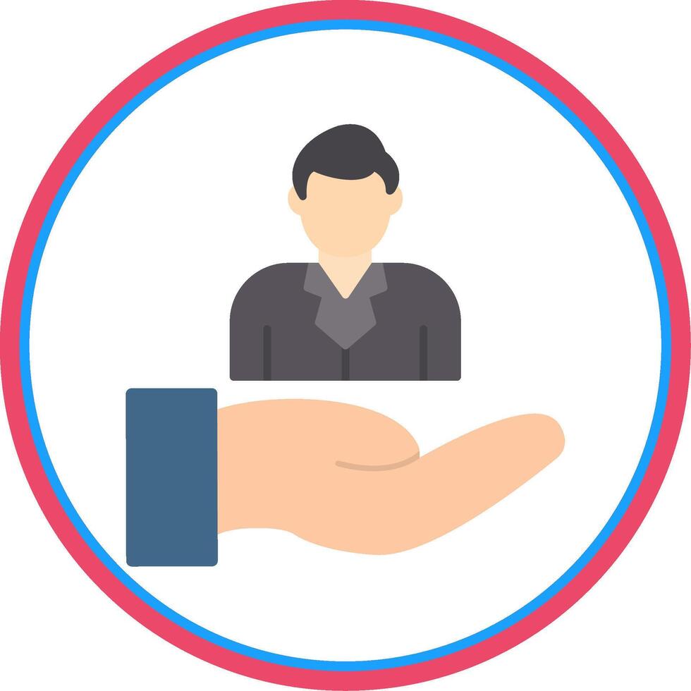 Customer Flat Circle Icon vector
