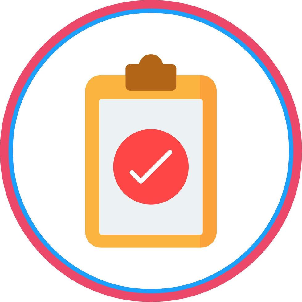 Checked Flat Circle Icon vector