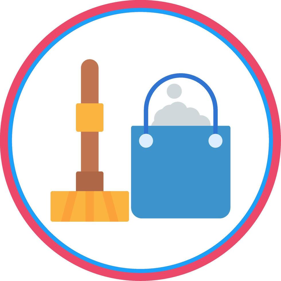 Cleaning Flat Circle Icon vector