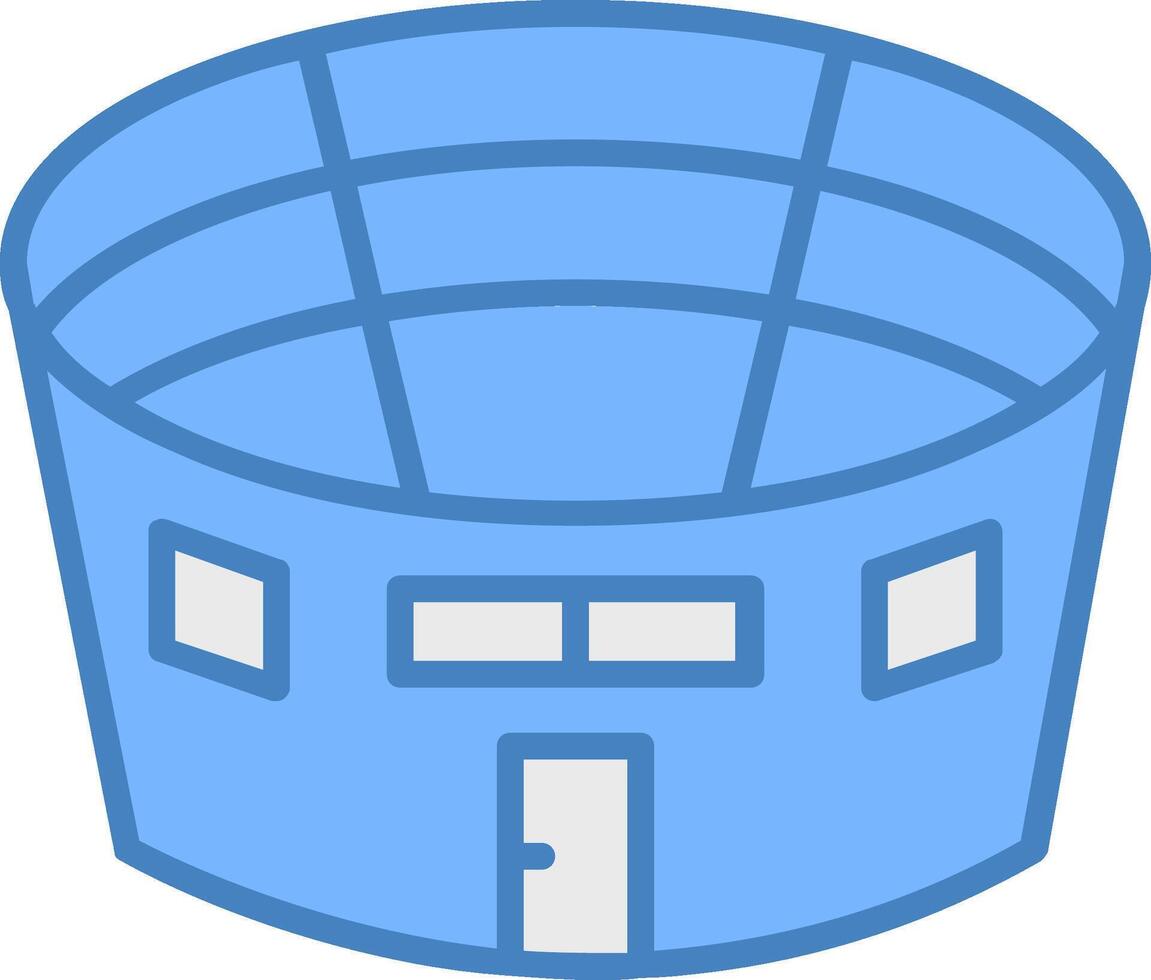 Stadium Line Filled Blue Icon vector