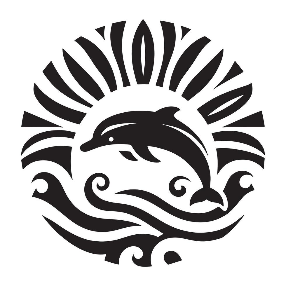 Dolphin Silhouette illustration on a white background vector