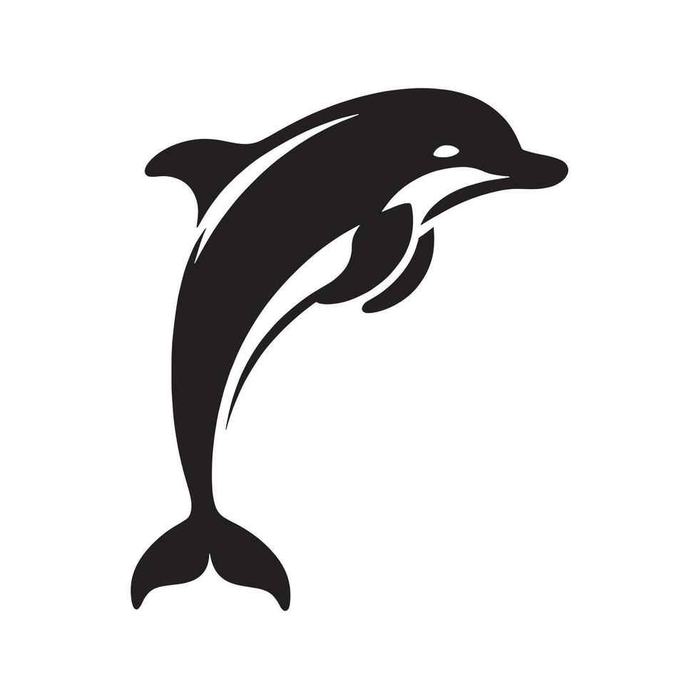 Dolphin Silhouette illustration on a white background vector
