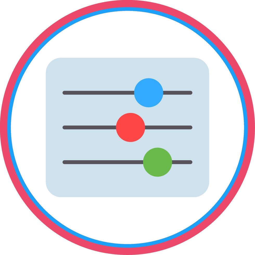 Sliders Flat Circle Icon vector