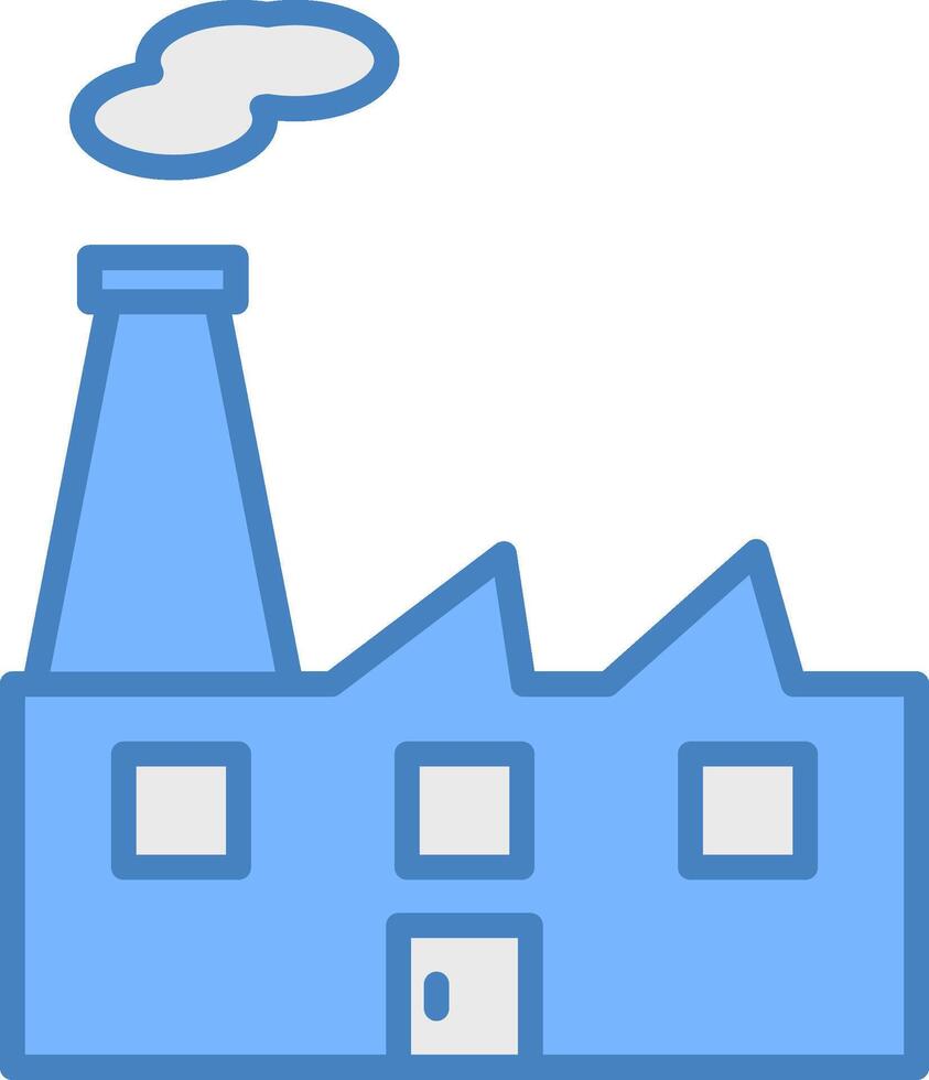 Factory Line Filled Blue Icon vector