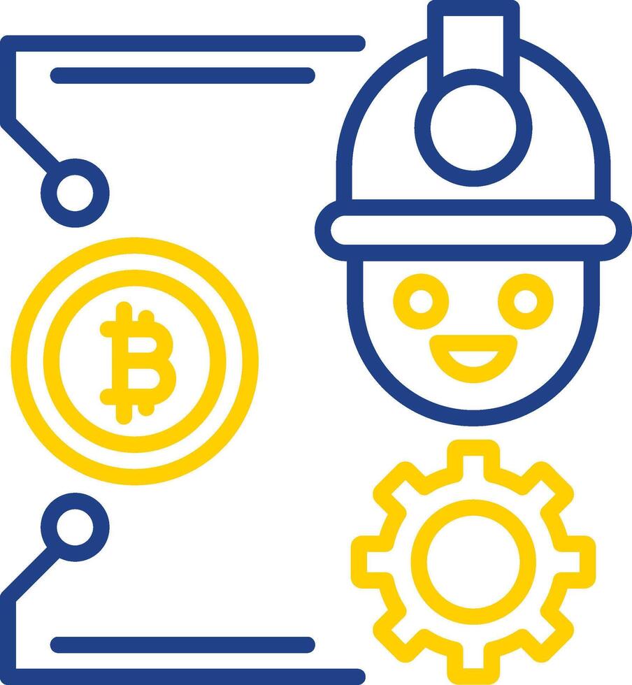 Bitcoin Craft Line Two Colour Icon Design vector