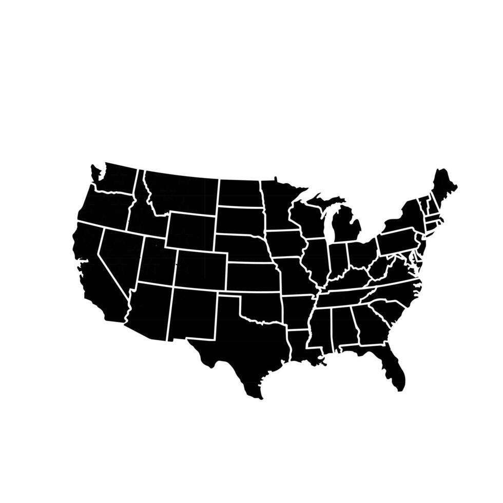 Map of United States of America vector
