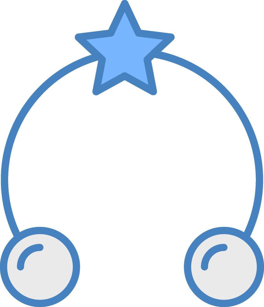 Septum Line Filled Blue Icon vector